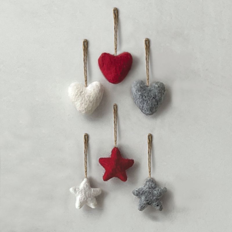 Small felt heart-Grey