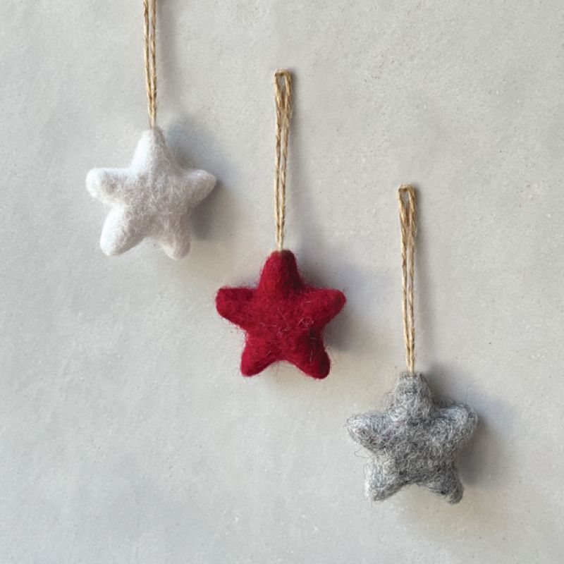 Small felt star-Red