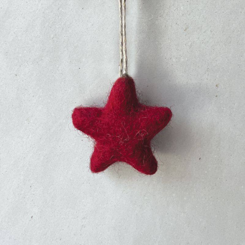 Small felt star-Red
