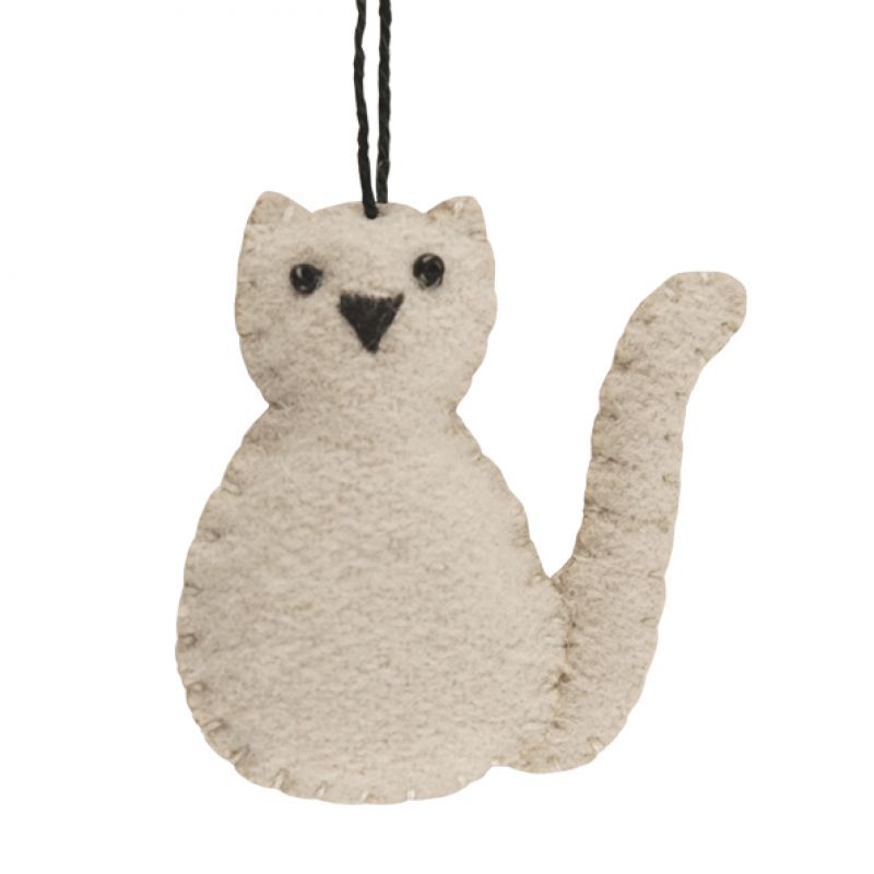 Felt hanging cat-Beige