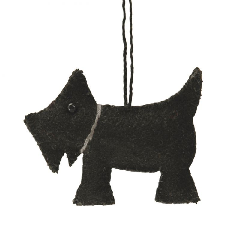 Felt hanging scotty dog-Black
