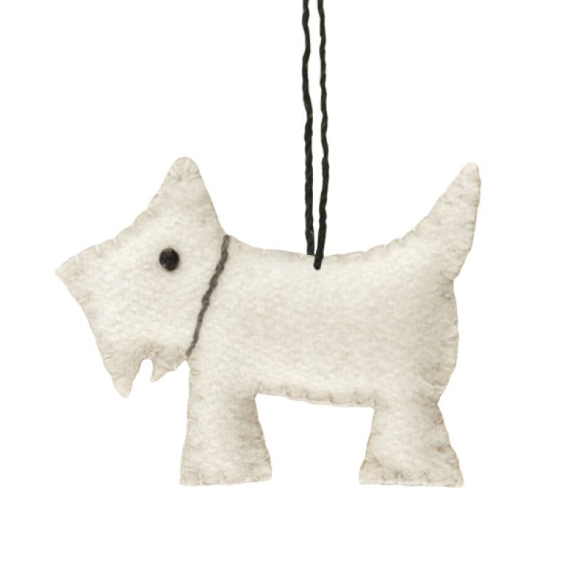 Felt hanging scotty dog-Cream