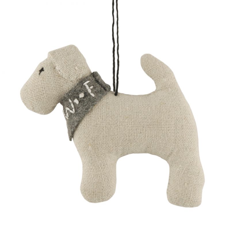 Hanging dog grey scarf-Bobbie