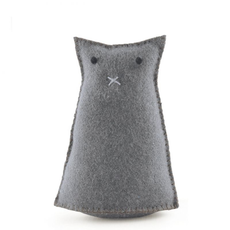 Felt standing grey cat-Gordon Size: 12x4x8 cm