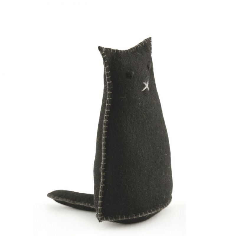 Felt standing black cat-Ernie Size: 12x4x8 cm