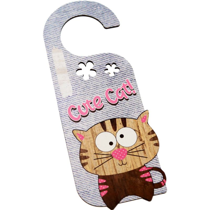 Door hanger with animal 21cm