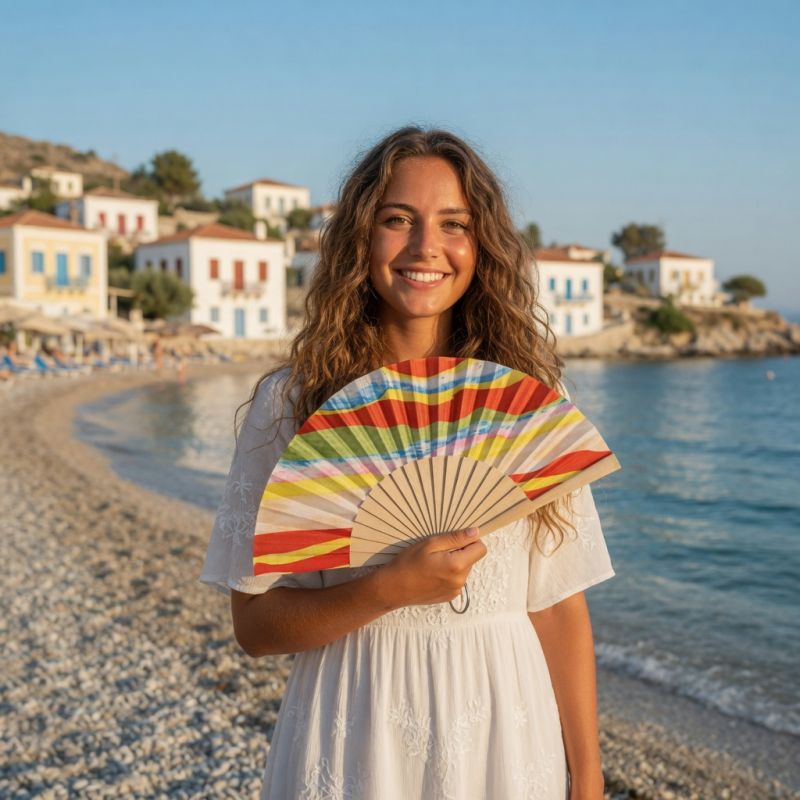 Βεντάλια κύμα 21εκ. ξύλινη