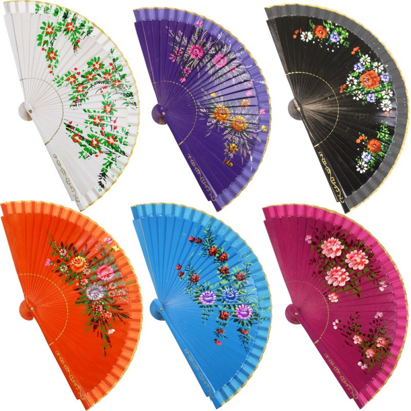 Spanish fan floral wood