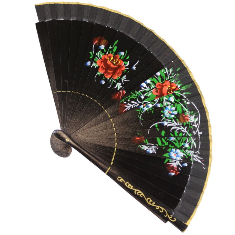 Spanish fan floral wood