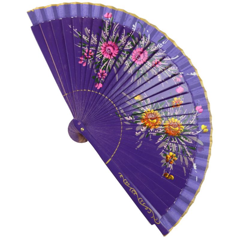 Spanish fan floral wood