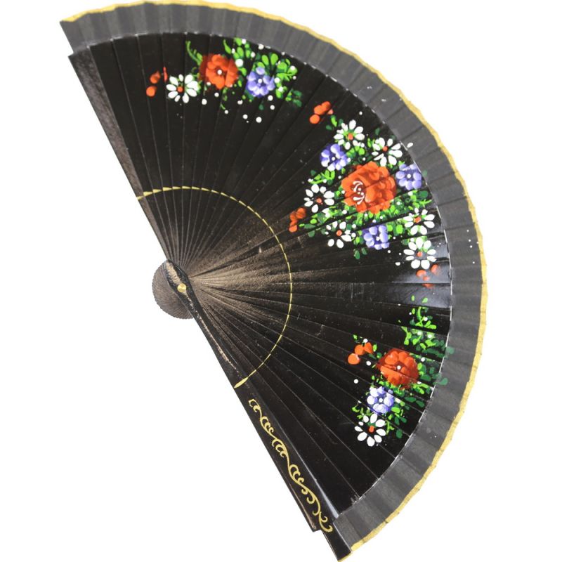 Spanish fan floral wood