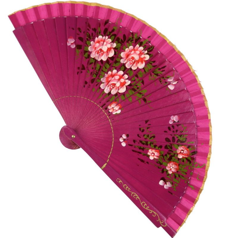 Spanish fan floral wood