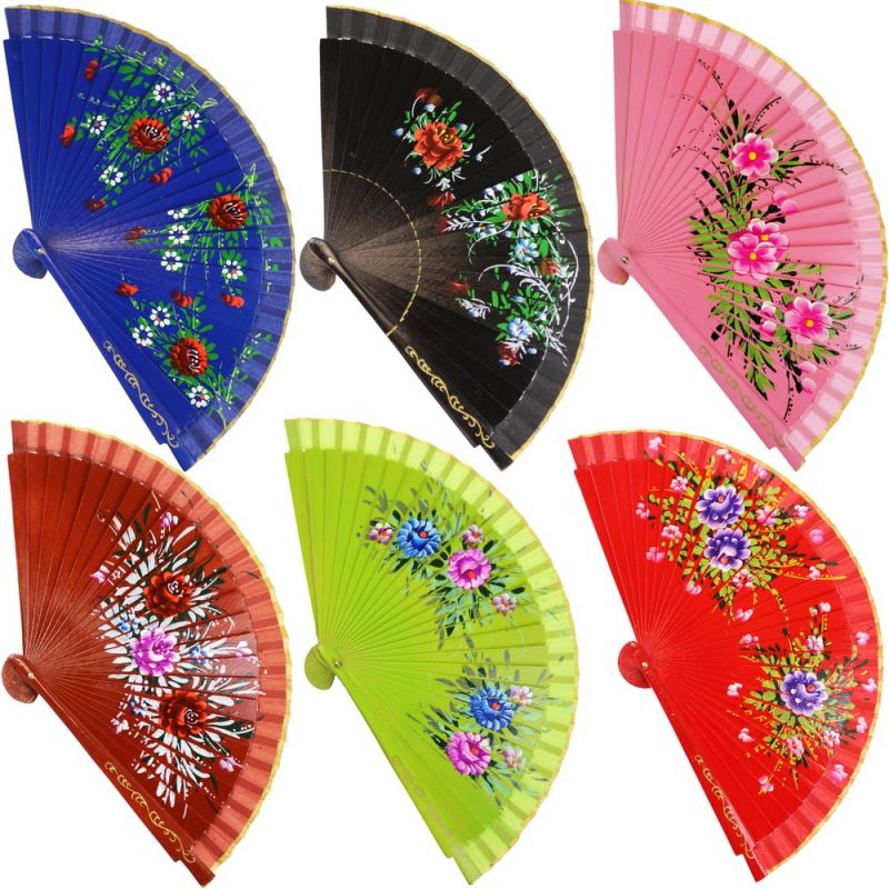 Spanish fan floral wood