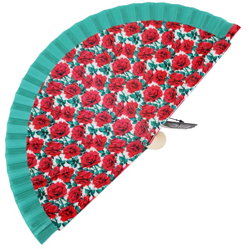 Roses wooden Handfan 23cm