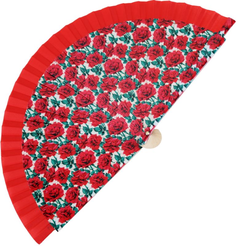 Roses wooden Handfan 23cm