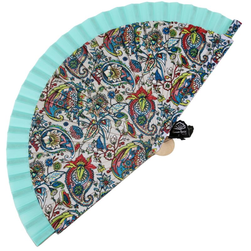 Pasleys floral wooden Handfan 23cm