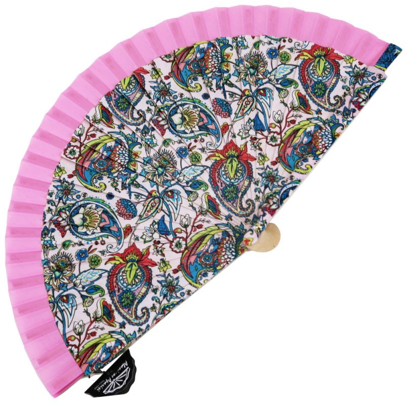 Pasleys floral wooden Handfan 23cm