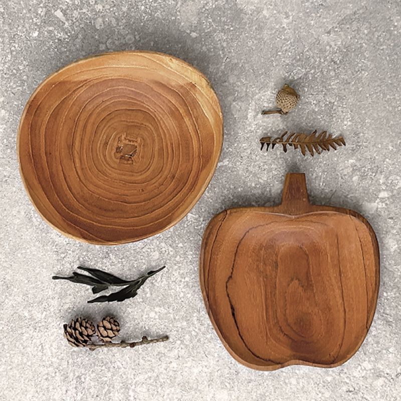 Apple bowl-Teak wood