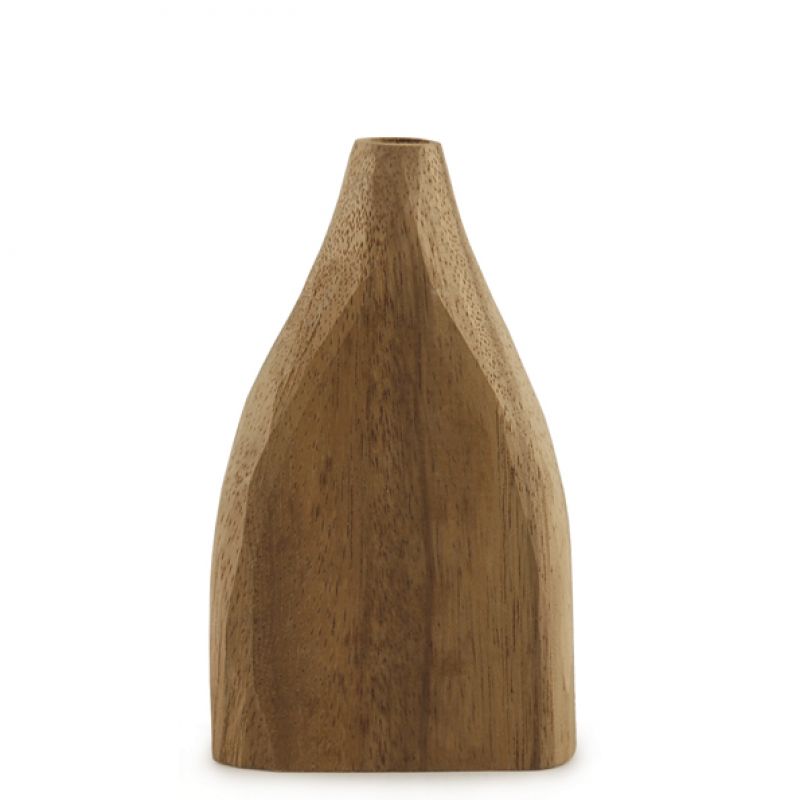 Hand carved vase-Dark wood