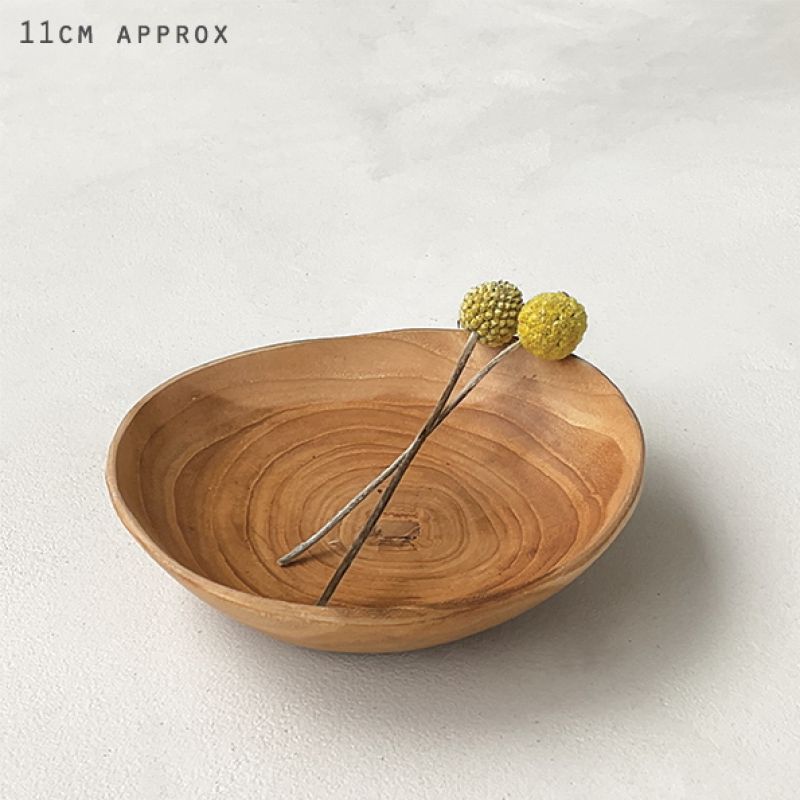 Μπολ ξύλο teak 12εκ. - φυσικό επίπεδο