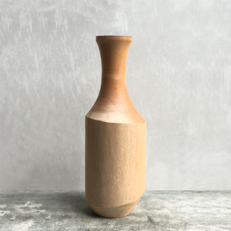 Round wood vase-Large