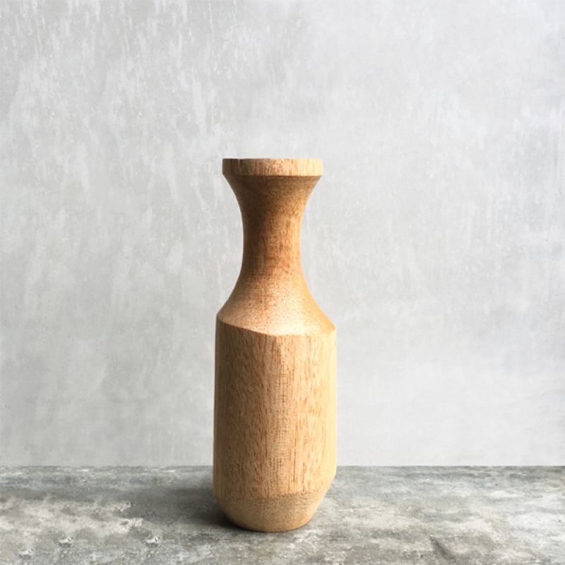 Round wood vase-Small