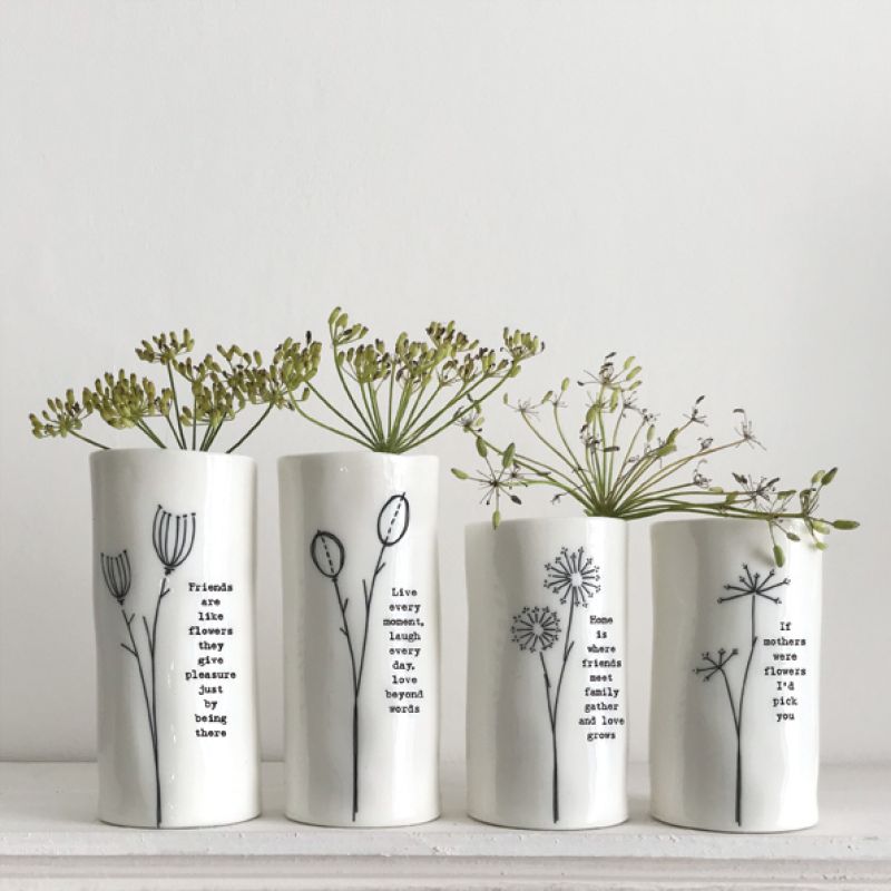 Sml porcelain vase-Home where friends meet