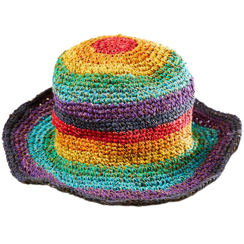 Wide Stripe Rainbow Hemp Hat