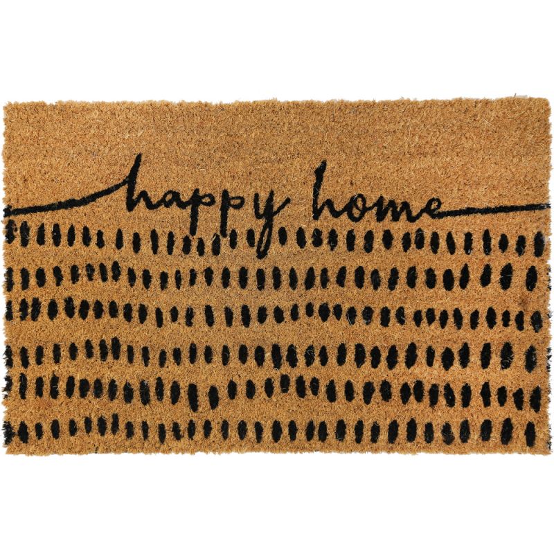 Mat Happy home coco 38x58x1.5cm-Natural/Black