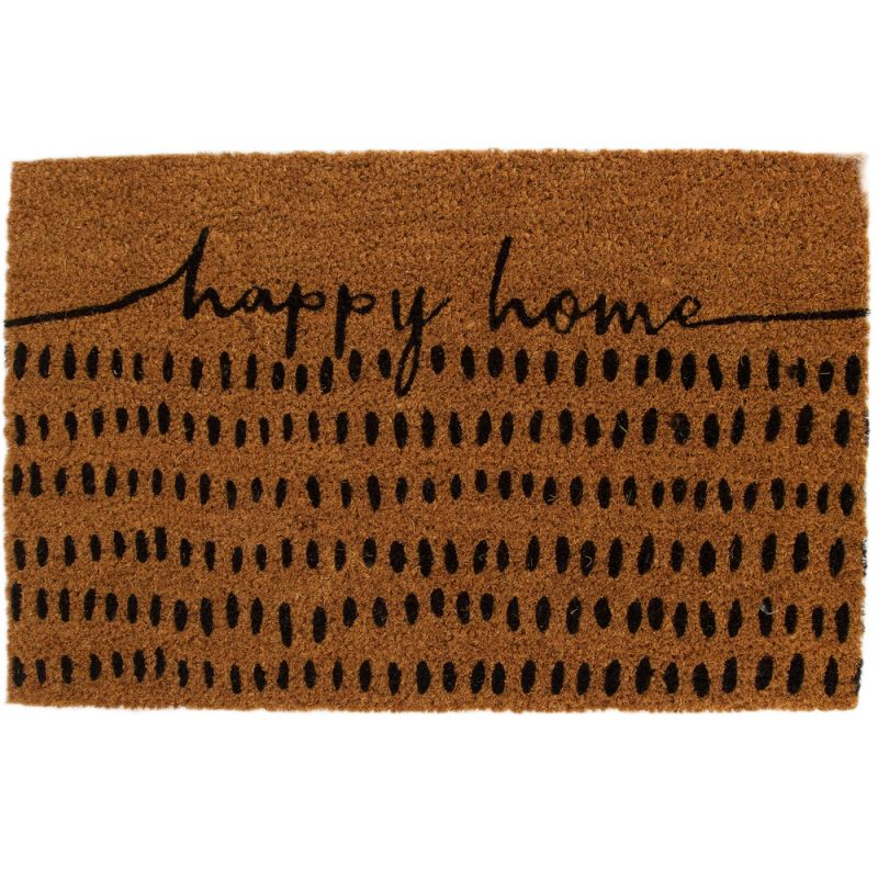 Mat Happy home coco 38x58x1.5cm-Natural/Black
