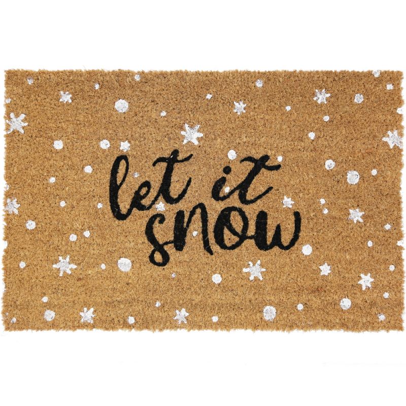 Χαλάκι εισόδου Let it snow 38x58εκ. κοκοφοίνικας