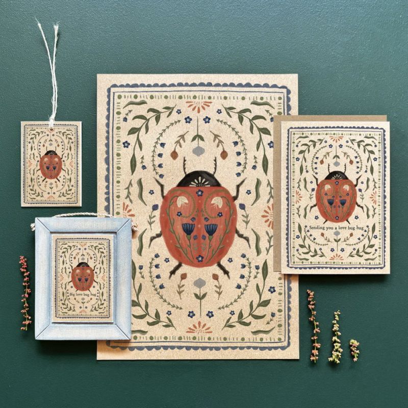 Insect card-Sending a love bug hug