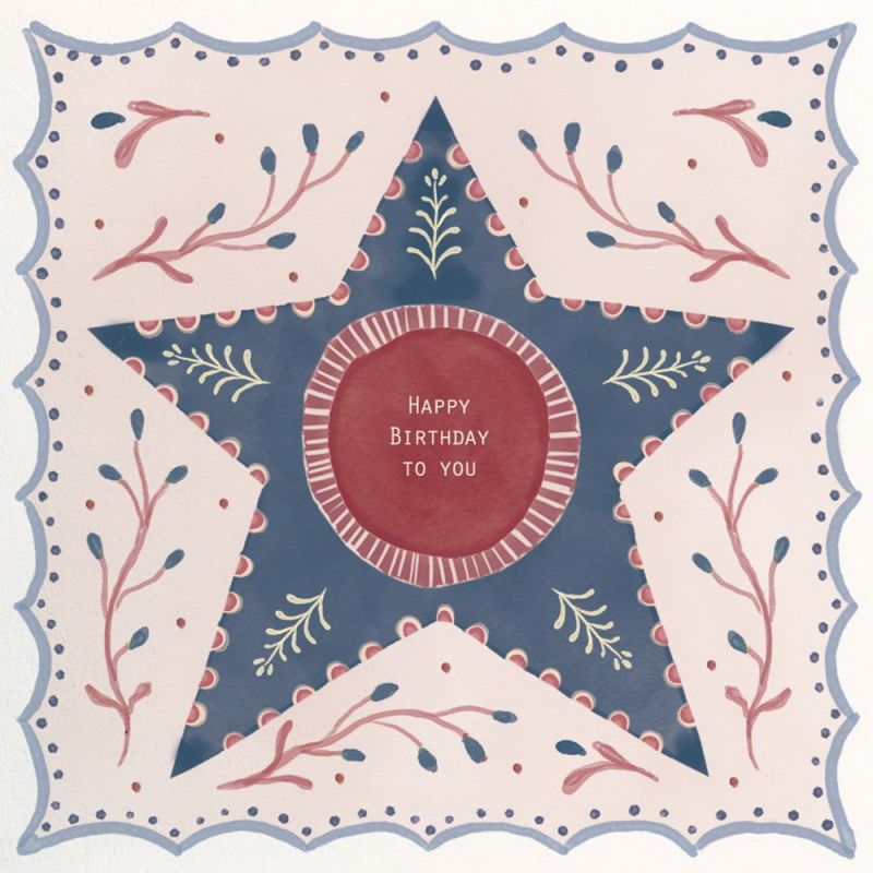Κάρτα Folk art-Happy birthday to you