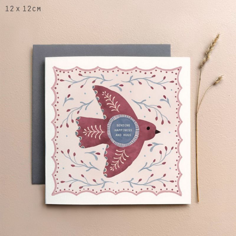 Κάρτα Folk art-Sending happiness and hugs
