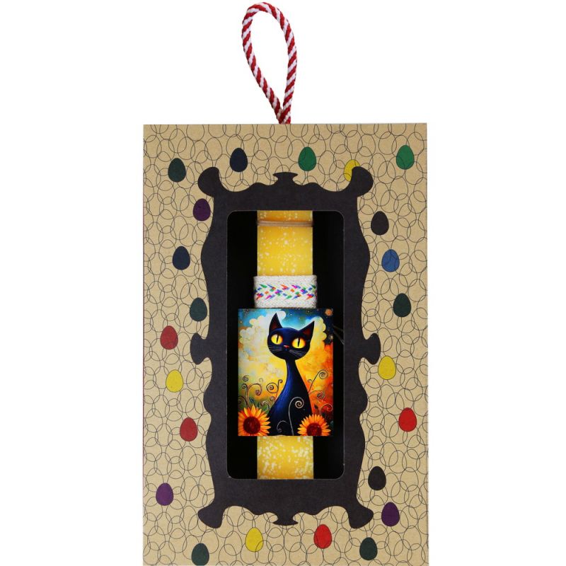 Λαμπάδα Μαγνητάκι pet - Γάτα με ηλιοτρόπια