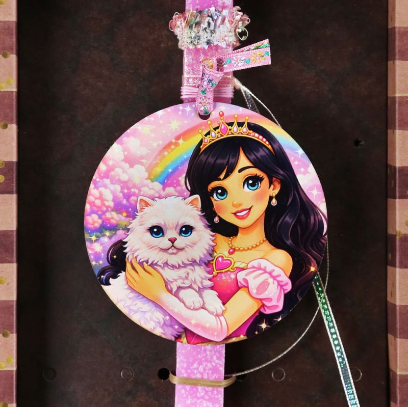 Λαμπάδα Πριγκίπισσα - με γατούλα
