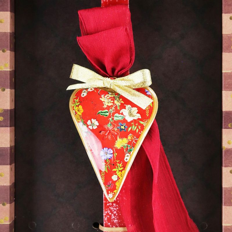 Λαμπάδα Καρδιά φλοράλ - Κόκκινη