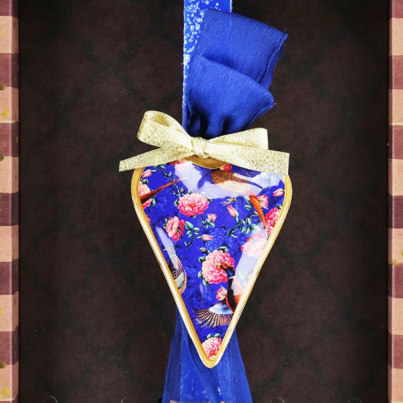 Λαμπάδα Καρδιά φλοράλ - Μπλε