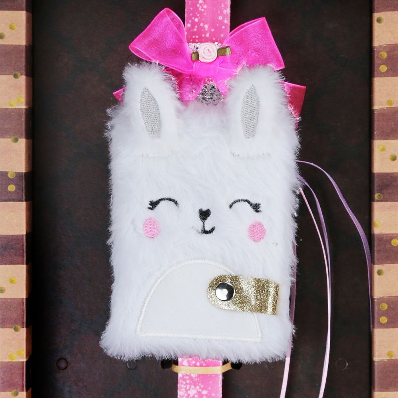 Λαμπάδα Μπλοκ λούτρινο - Κουνελάκι