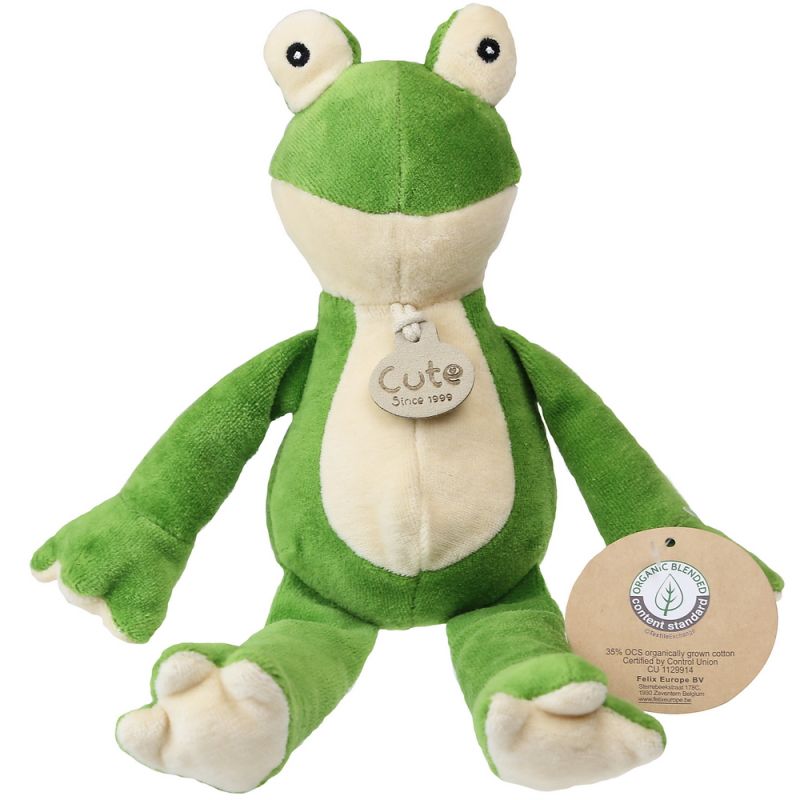 Organic soft toy - floppy frog