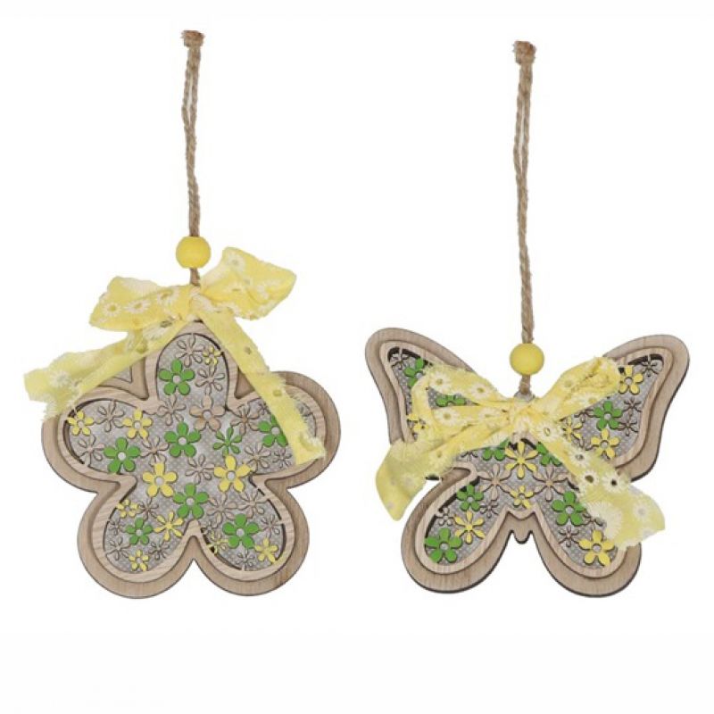 Hanger flower / butterfly 17cm 2pc 