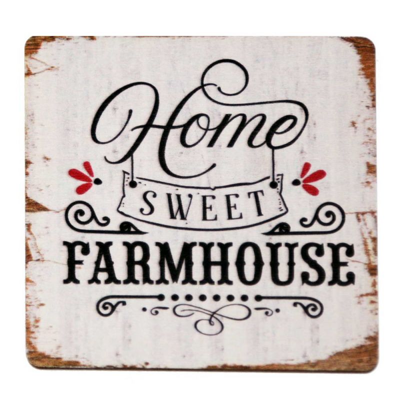 Wooden coaster vintage 10cm
