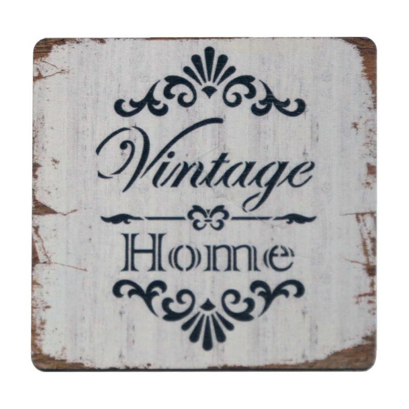 Wooden coaster vintage 10cm