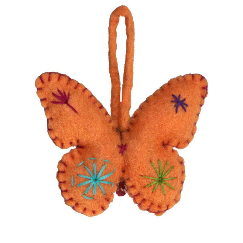 Felt butterfly with emboidery 12x10cm