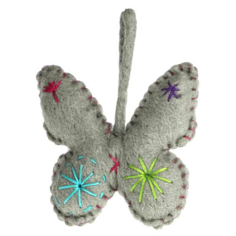 Felt butterfly with emboidery 12x10cm