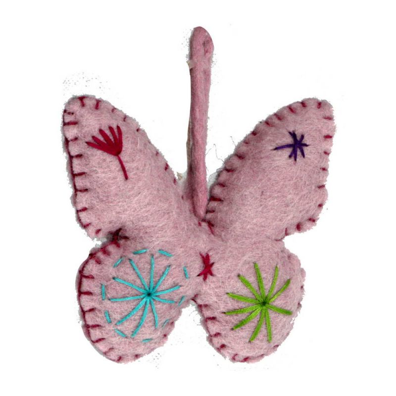 Felt butterfly with emboidery 12x10cm