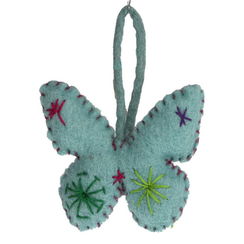 Felt butterfly with emboidery 12x10cm