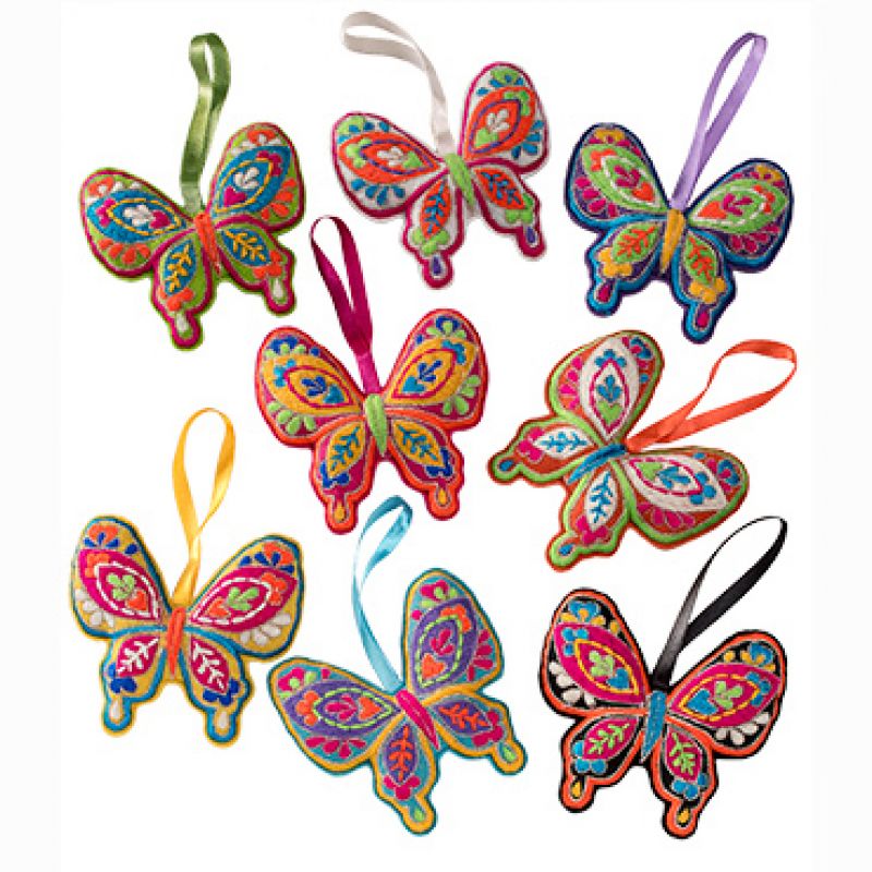 Embroidered Butterfly Decoration