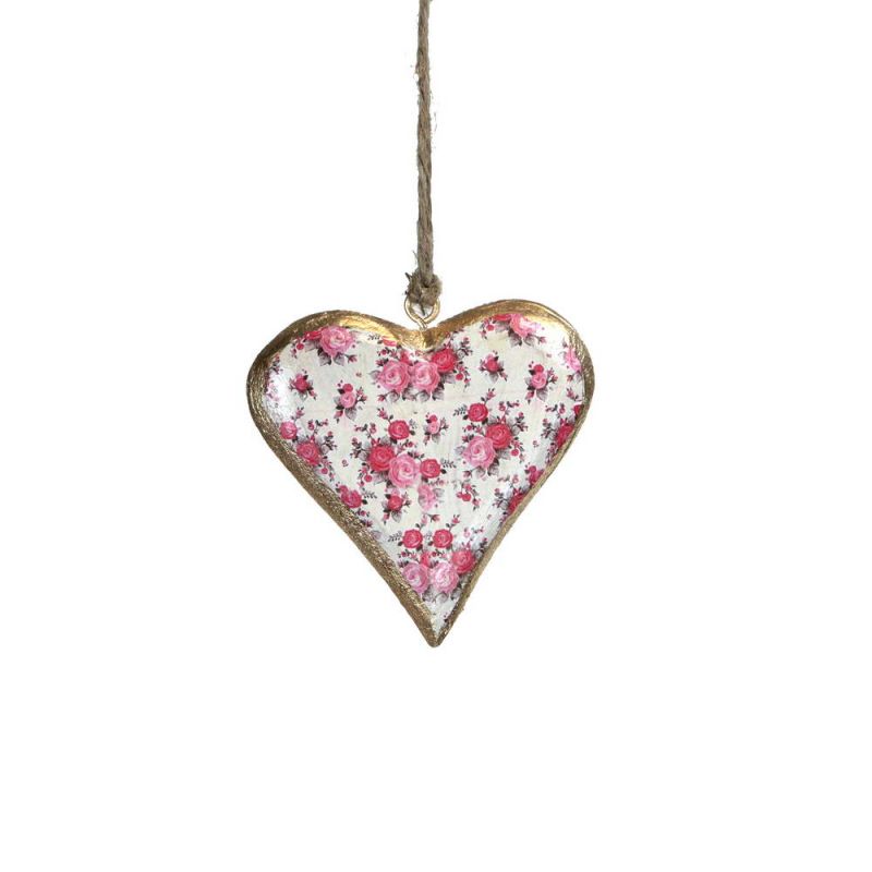 Small vintage wooden hanging heart dec.