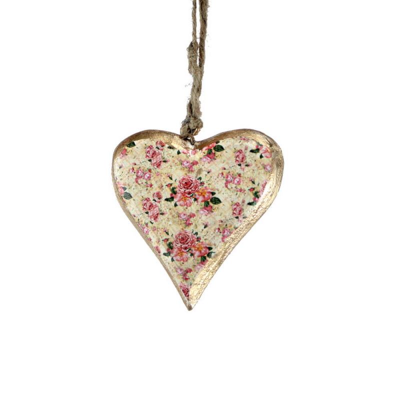 Small vintage wooden hanging heart dec.